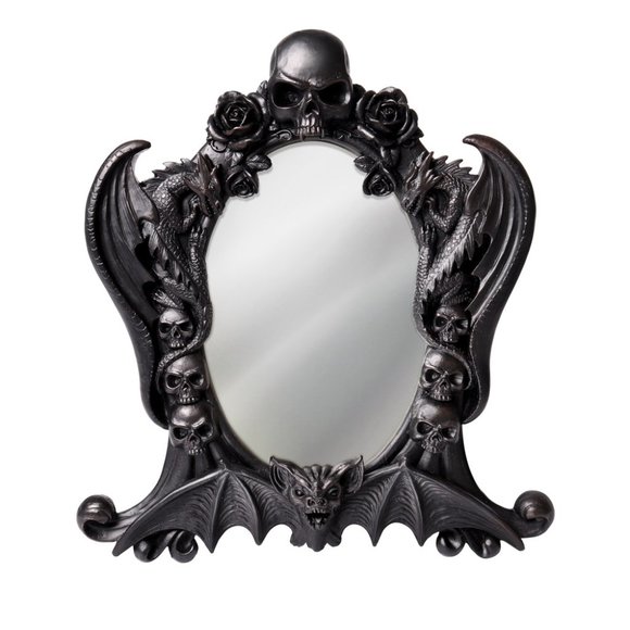 Alchemy Gothic Other - Alchemy Gothic Skulls Dragons Bat Black Frame Desk or Wall Mirror New in Box